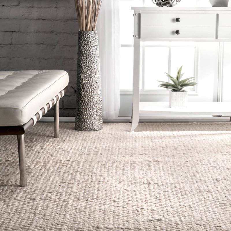 Bay Isle Home Whalan Handmade Tufted Jute/Sisal Off White Area Rug